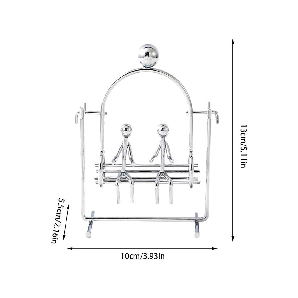 Physics Balance Toys Creative Manual Swing Ball Iron Couple Figurines Desk Decor
