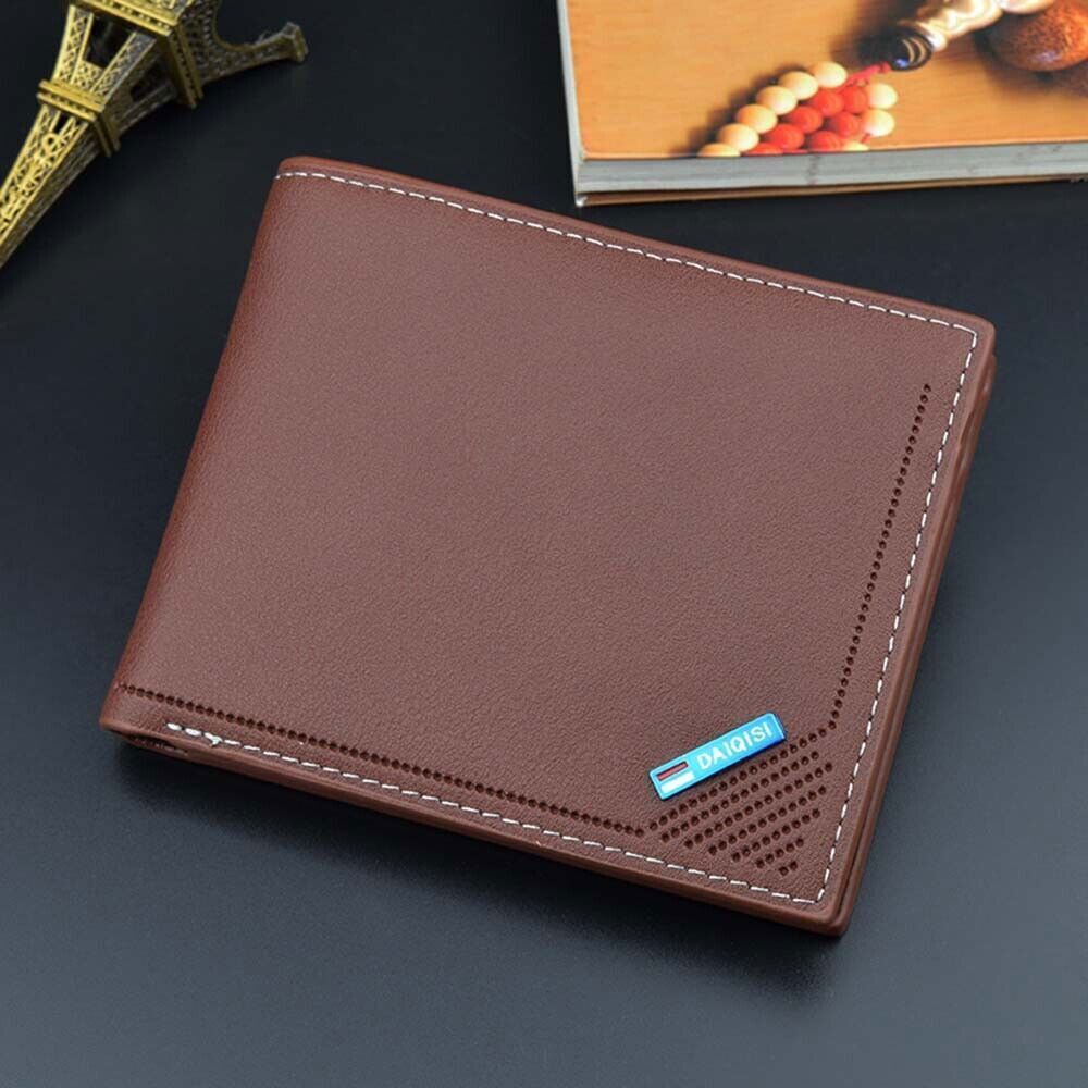 Men's Leather Bifold ID Card Holder Purse Wallet Billfold Handbag Slim Clutch