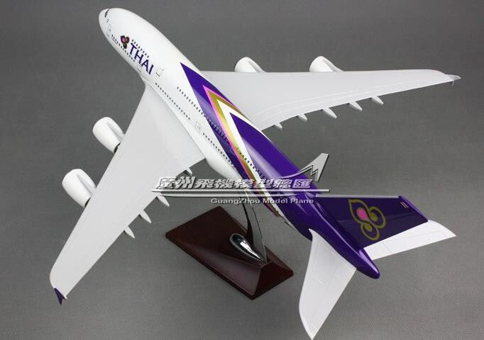 45CM THAI AIRBUS A380 HS-TUC Passenger Airplane Resin Aircraft Aeroplane Model