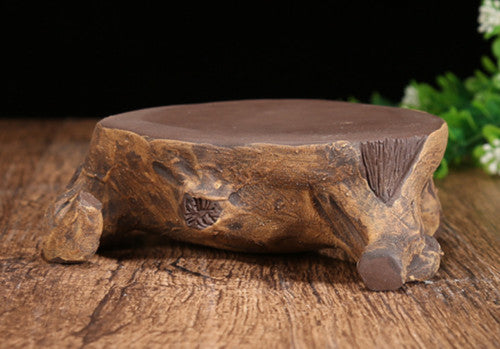 13.5cm Chinese Yixing Purple Clay Handmade Kung Fu Tea Pet Tree Stool Teapot Pad