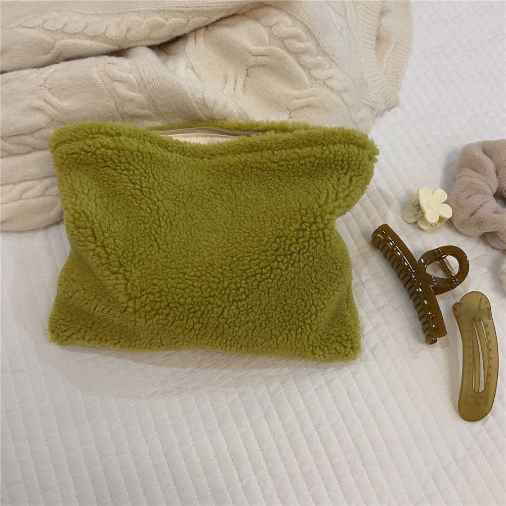 Plush Cosmetic Pencil Case Makeup Pouch Bag Travel Toiletry Brushes Organizer