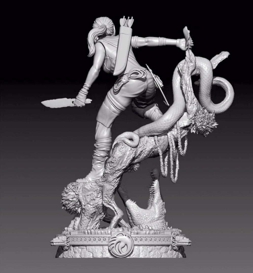 1/24 resin figure model kit Tomb Raider Laura Unpainted Unassembled