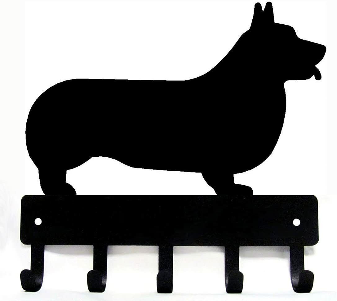 Corgi Dog - Key Hooks & Keychain Holder - 6 Inch Wide/9 Inch Wide Metal Wall Art