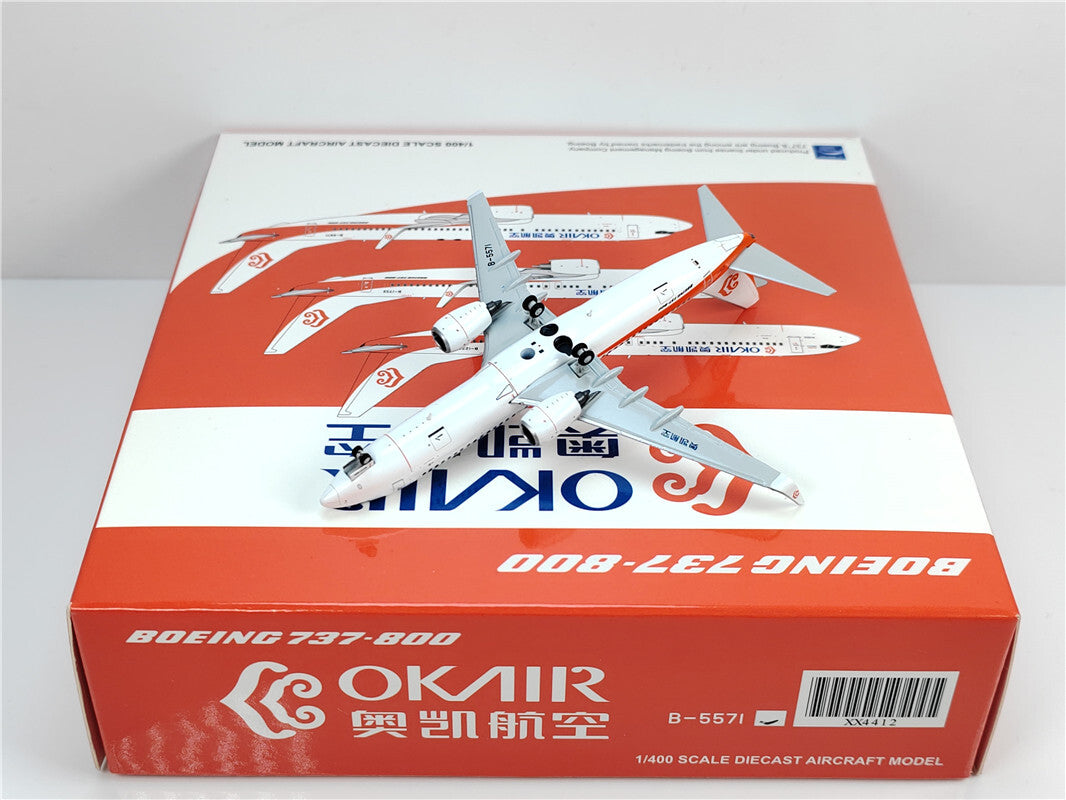 1:400 JC Wings OKAIR BOEING B737-800 Passenger Airplane Diecast Model