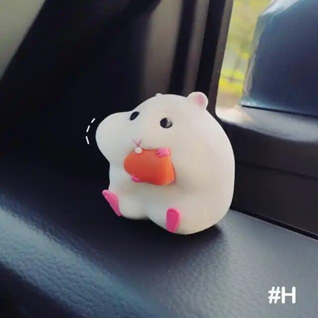 Car Dashboard Ornament Mini Hamster Figurine Auto Interior Decor Accessories 1pc