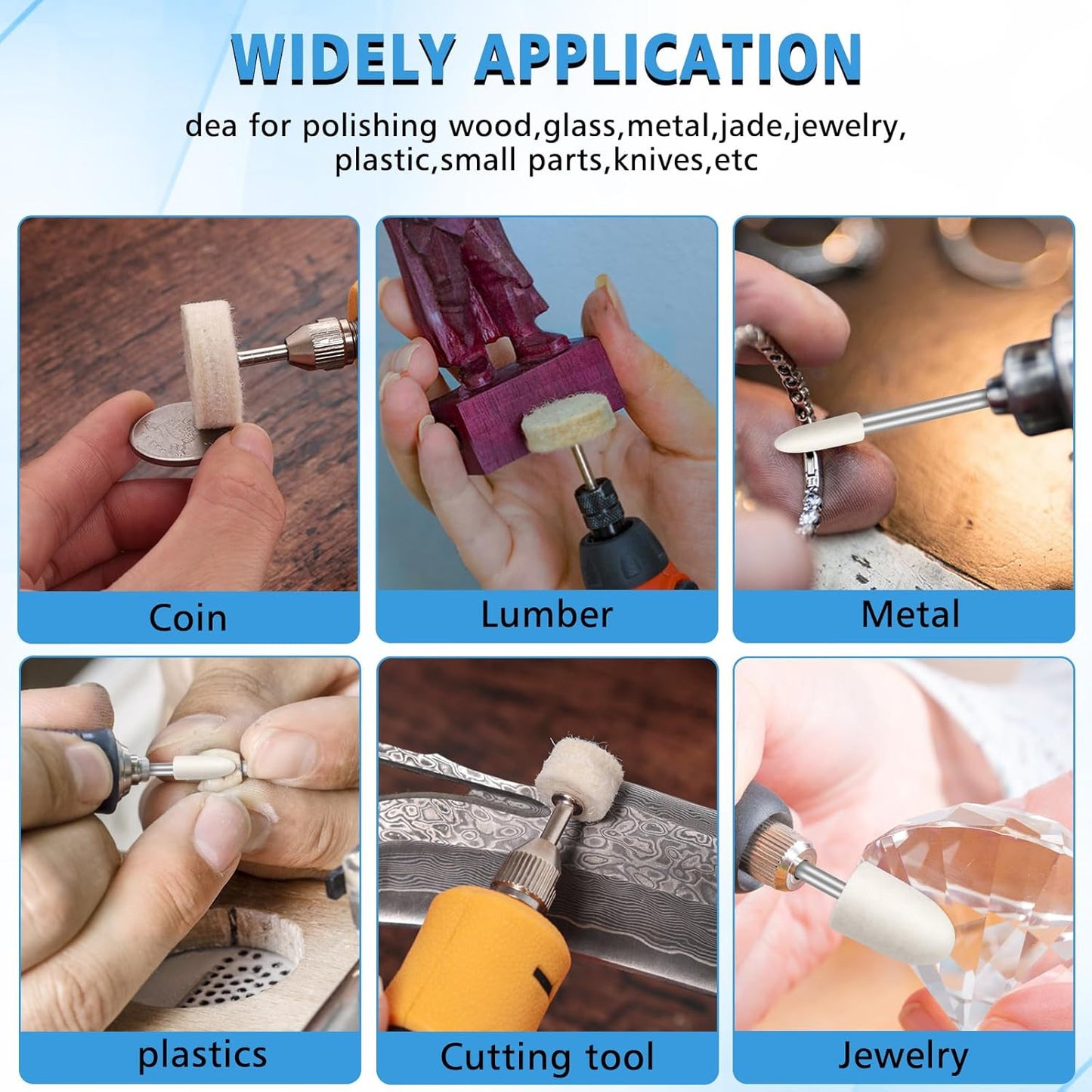 110Pcs Buffing Wheel for Dremel Polishing Kit, Polishing Wheel for Dremel Tool A