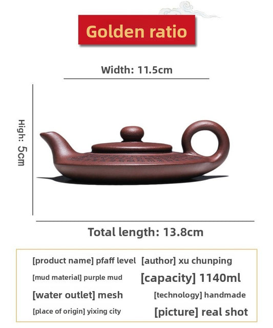 140ml Chinese Yixing Purple Clay Teapot Handmade Kettle Teaware Tea Making Tools