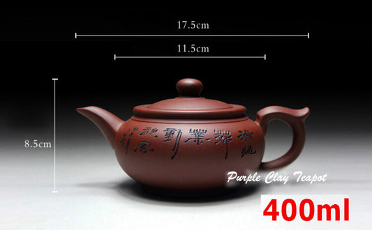 370ml 6.89" Yixing Purple Clay Teapot Tea Pot Handmade Kung Fu Tea Set Tea Pot