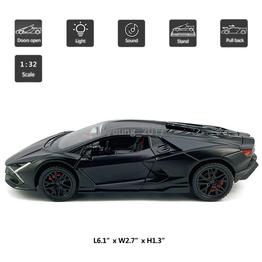 1/32 Lamborghini Revuelto Model Car Diecast Toy Vehicle Toys for Boys Kids Black