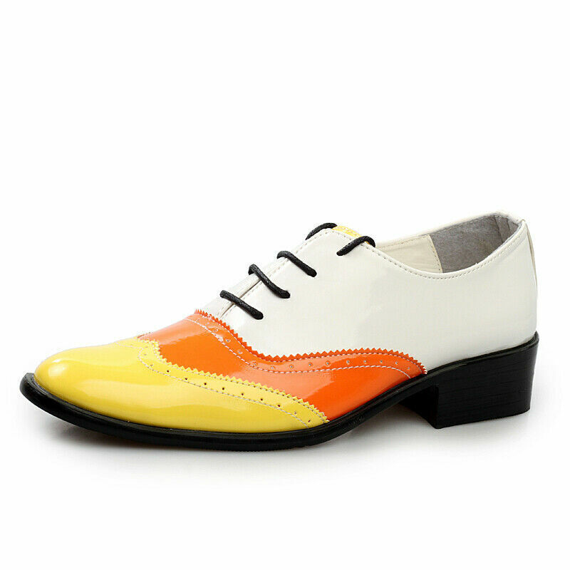 Oxfords Brogues Mens Patent PU Leather Lace Up Wingtip Wedding Fomal Shoes New