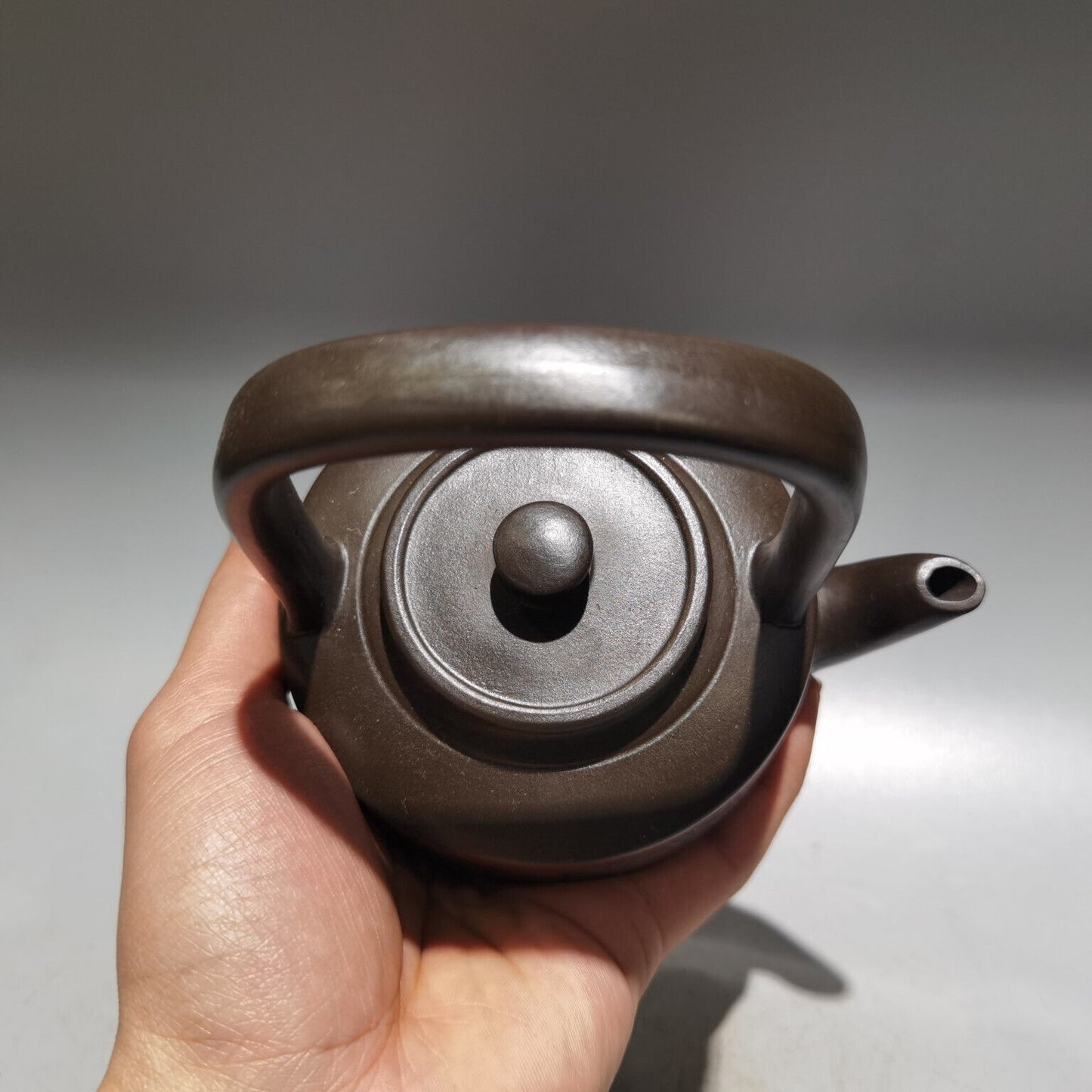 Chinese Yixing Zisha Clay Handmade Exquisite Teapot (竹海烟云 低款:勤琴制陶)