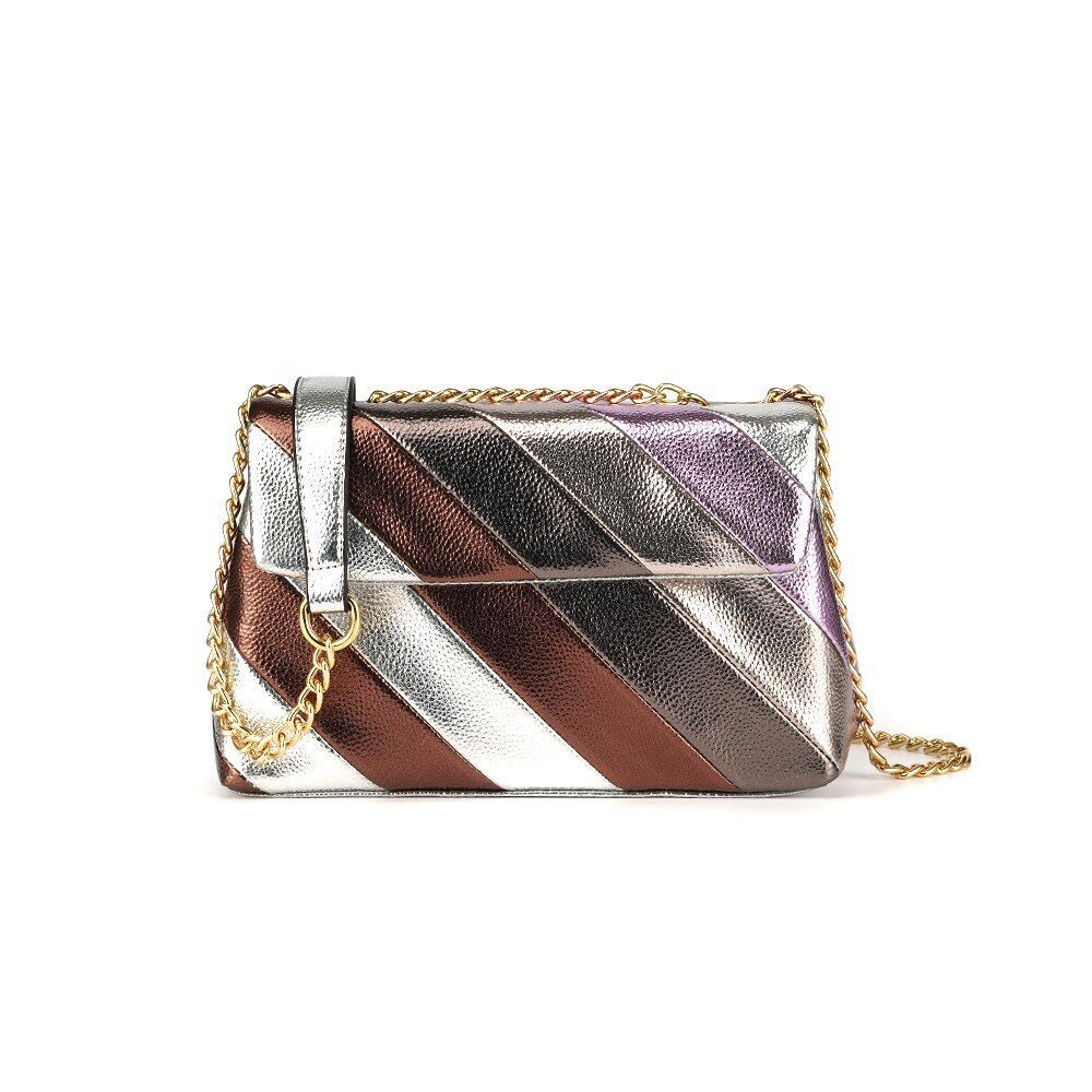 Good Quality Summer Rainbow Crossbody Bag Metallic Strip Shoulder Bag 27*9*17 CM