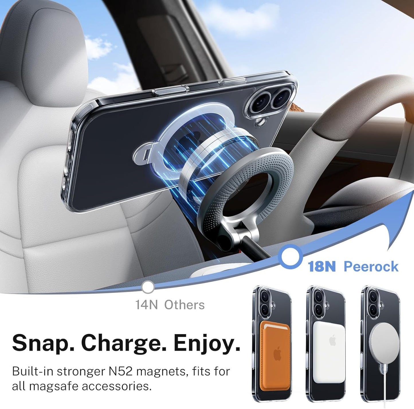 For Iphone 17 Case: with 360° Spin Magnetic Stand, Camera Control Button, Fit fo