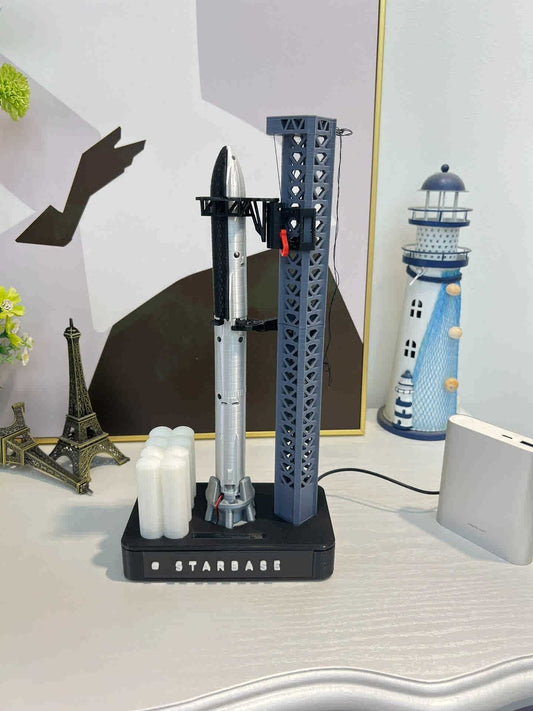 1/400 Spacex Starship Launch Tower Set with Humidifier Model H:31cm/12inches