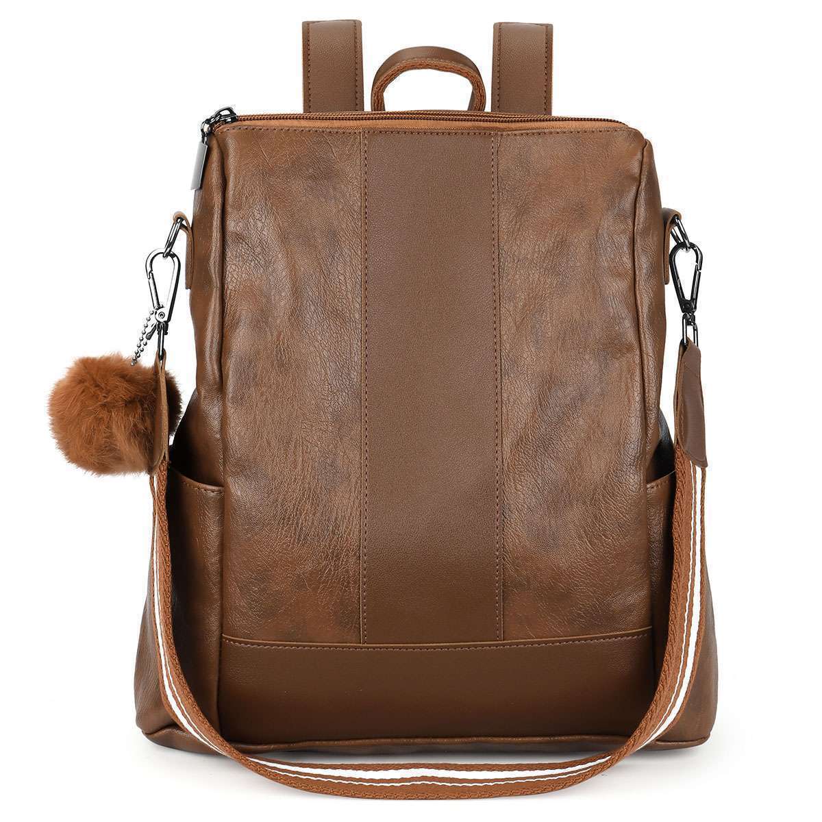 Women Retro Anti-theft Backpack PU Leather Shoulder Handbag Fashion Travel Bag