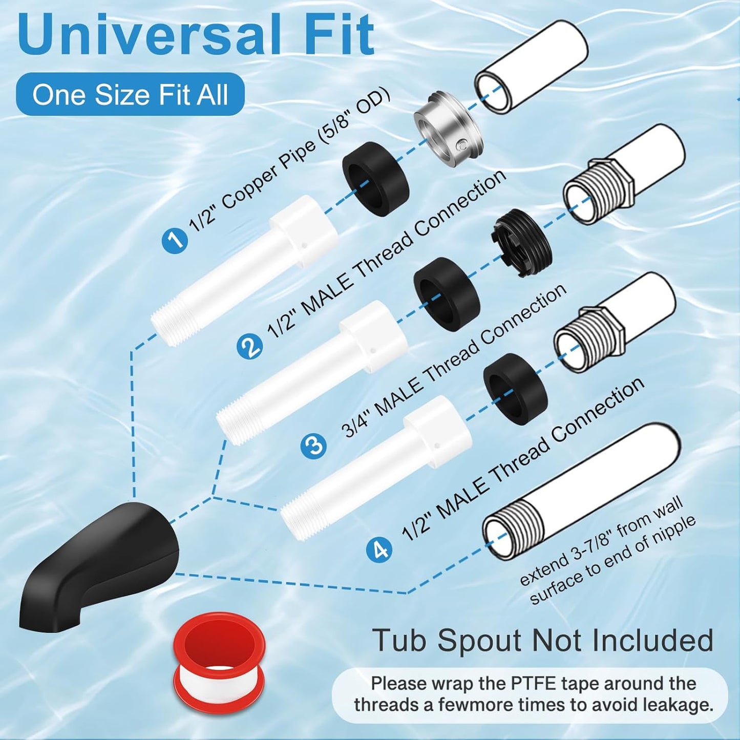 Matte Black Shower Trim Kit, 3 Piece Shower Knob and Tub Spout for Price/Pfister