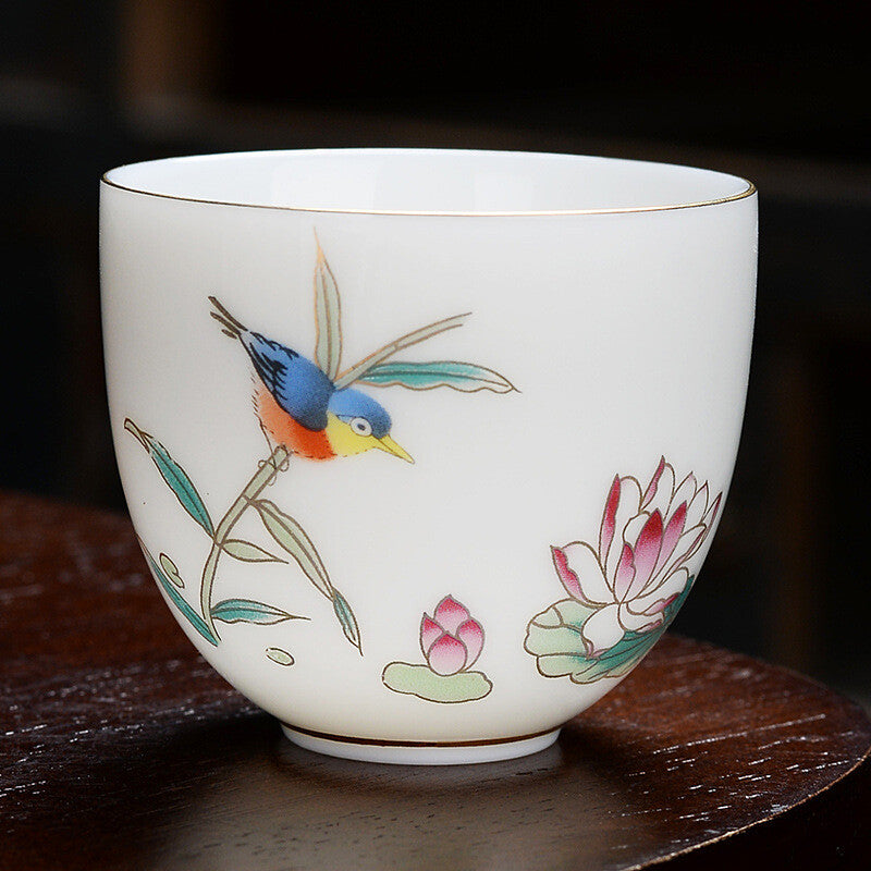 60ml One Cup Fat Mutton Jade Porcelain Kungfu Tea Cup On Sales Ceramic China Cup