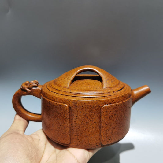 vintage china yixing purple clay teapot zisha ceremony carving collectible gift