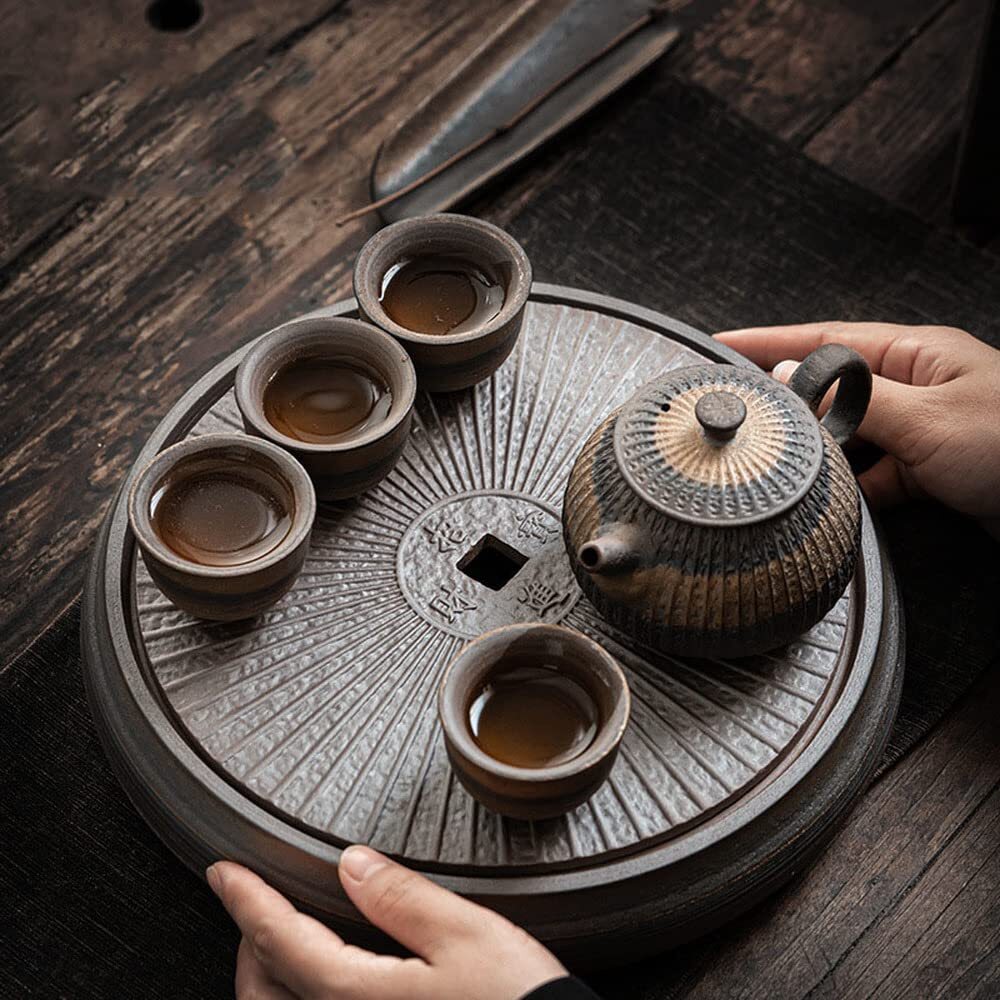 26.7cm Retro Ceramic Tea Tray Room Water Storage Tea Tray