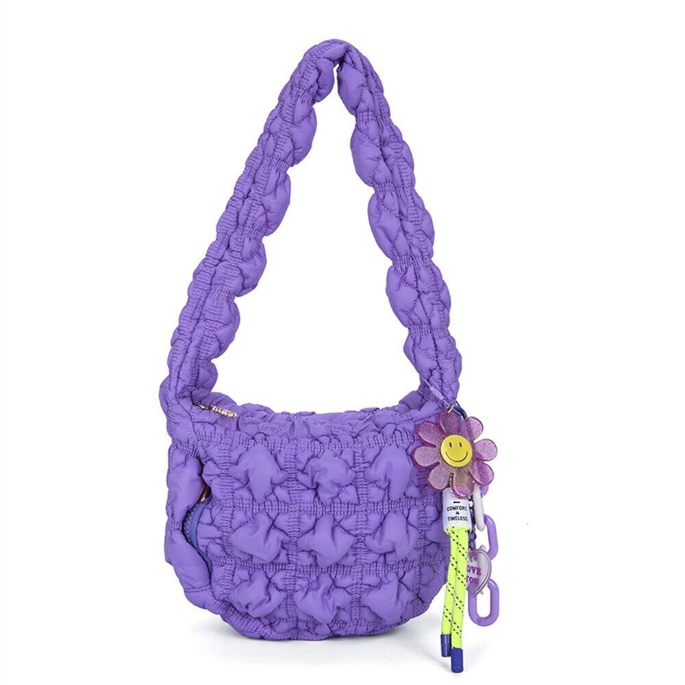 Nylon Women Shoulder Bags Lady Handbags Pleated Underarm Bag Small