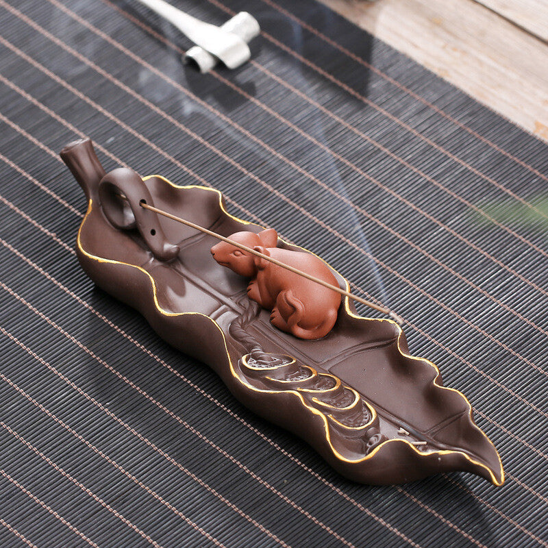 Ceramic Incense Stick Holder Zen Censer Home Aromatherapy Burner Tea Decor