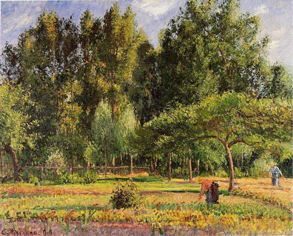 Oil painting Poplars-Afternoon-in-Eragny-1899-Camille-Pissarro-oil-painting art