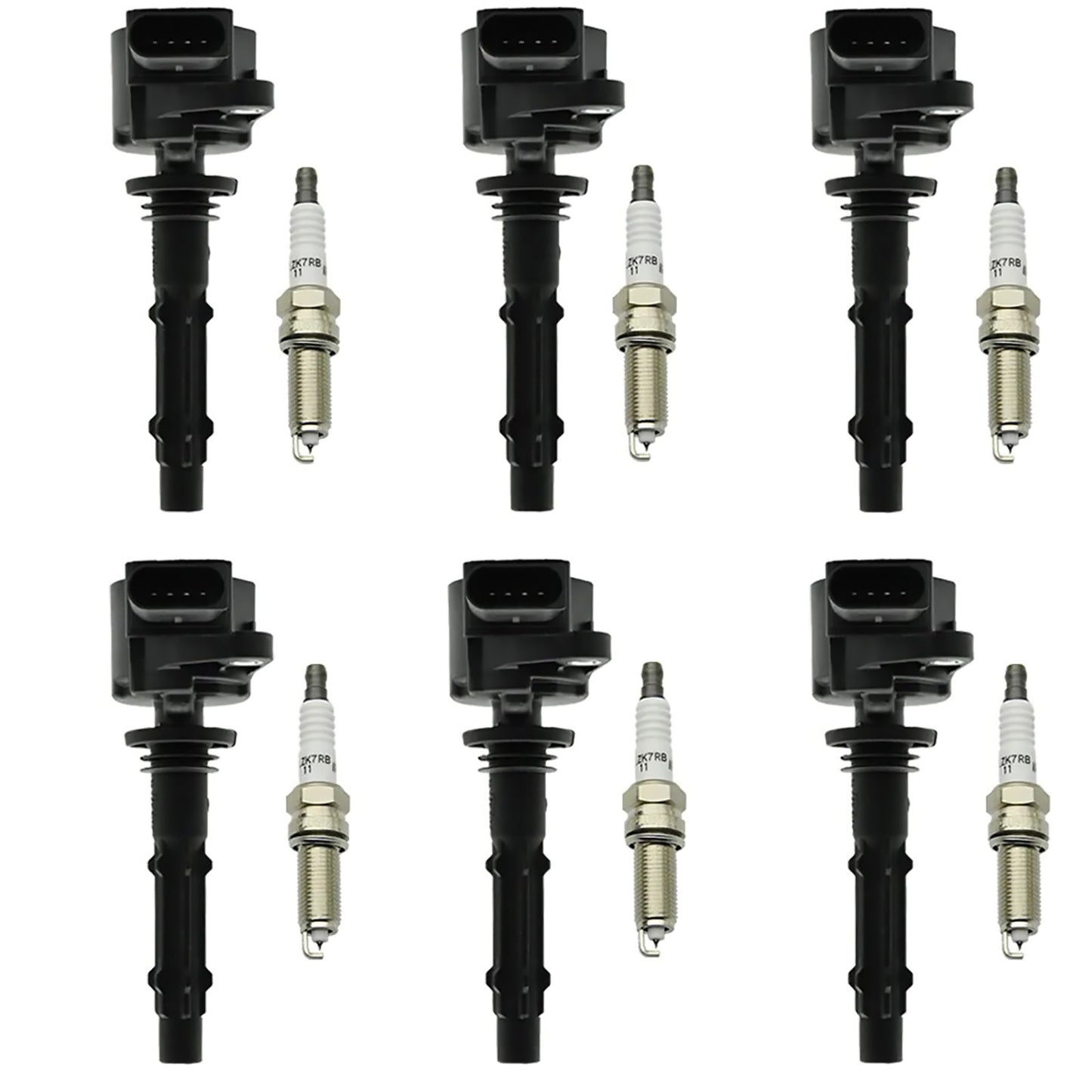 6PCS Ignition Coil & Spark Plug Set For Mercedes-Benz ML350 ML450 ML550