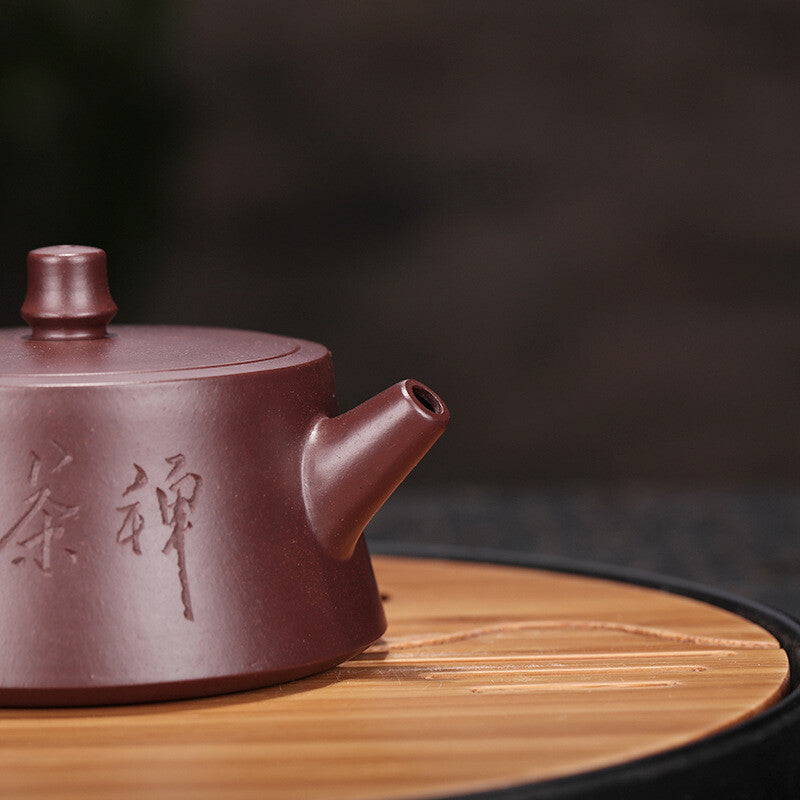 Chinese Yixing Zisha Pottery Purple Zhu Clay Exquisite Lotus Root Teapot Tea Pot