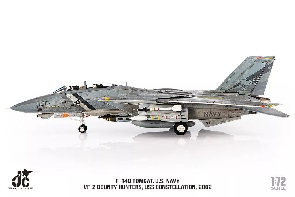 1:72 JC Wings F-14D TOMCAT. U.S.NAVY VF-2 BOUNTY HUNTERS Fighter Diecast Model