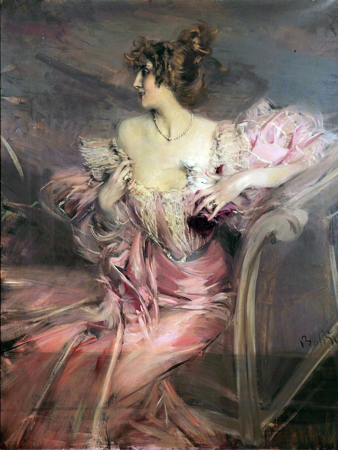 Oil painting Portrait-of-Madame-de-Florian-Giovanni-Boldini-oil-painting-1 Portr
