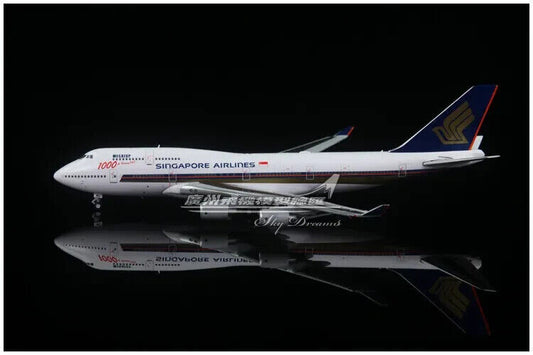 1:400 JC Wings SINGAPORE AIRLINES BOEING 747-400 1000th Airplane Diecast Model
