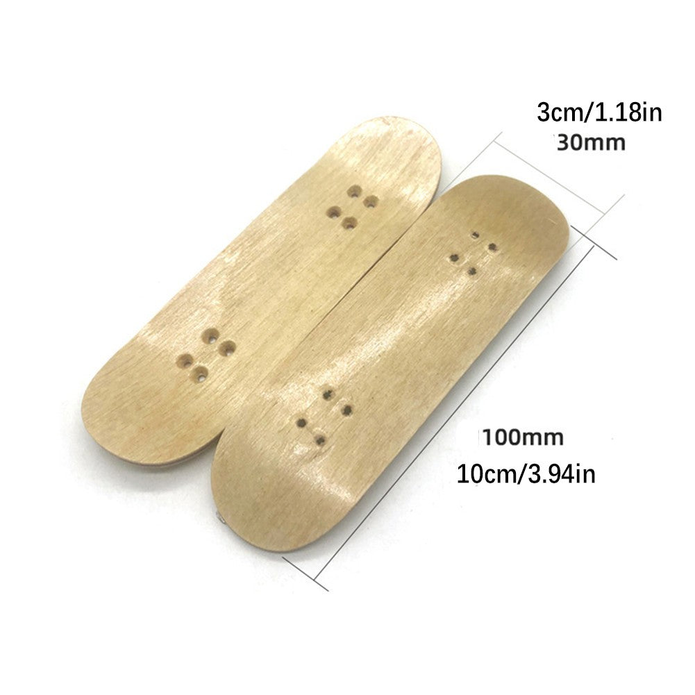 10Pcs Handmade Fingerboards Wooden Tech Deck Skateboard Natural Wood Grain