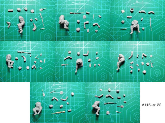 1:35 resin figure model German soldiers 8 man Unassembled unpainted