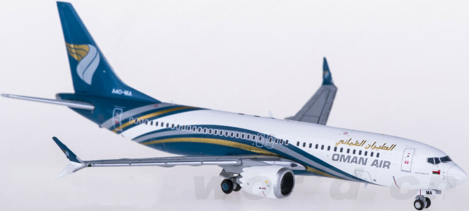 1:400 JC Wings OMAN AIR BOEING 737 MAX 8 Passenger Airplane Diecast Plane Model
