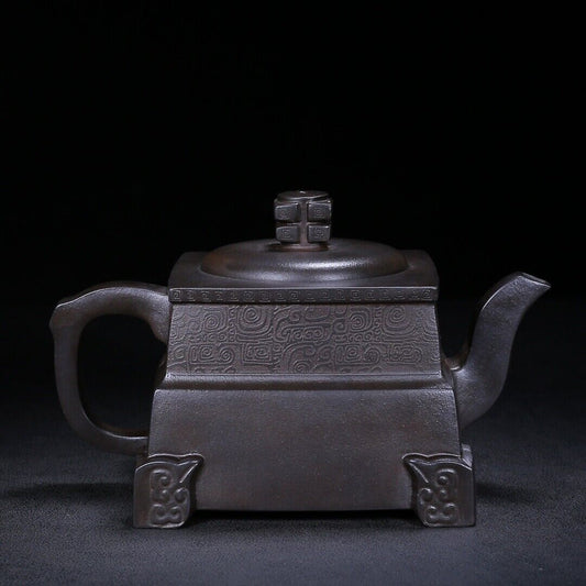 Chinese Yixing Zisha Clay Handmade Exquisite Teapot (四方清影 底款:徐汉棠)
