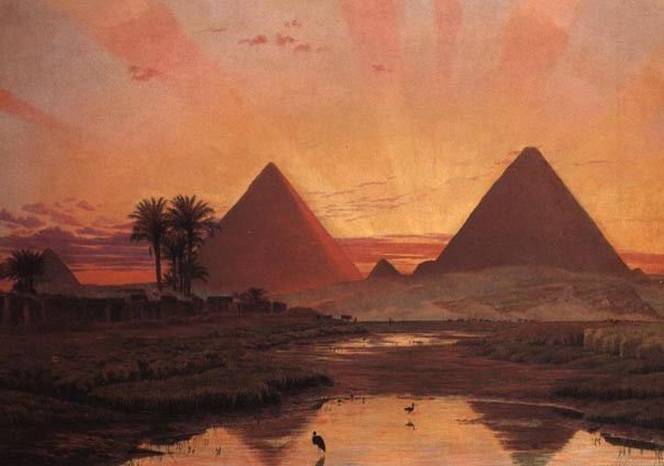 stunning oil painting handpainted on canvas "Sunset Afterglow"