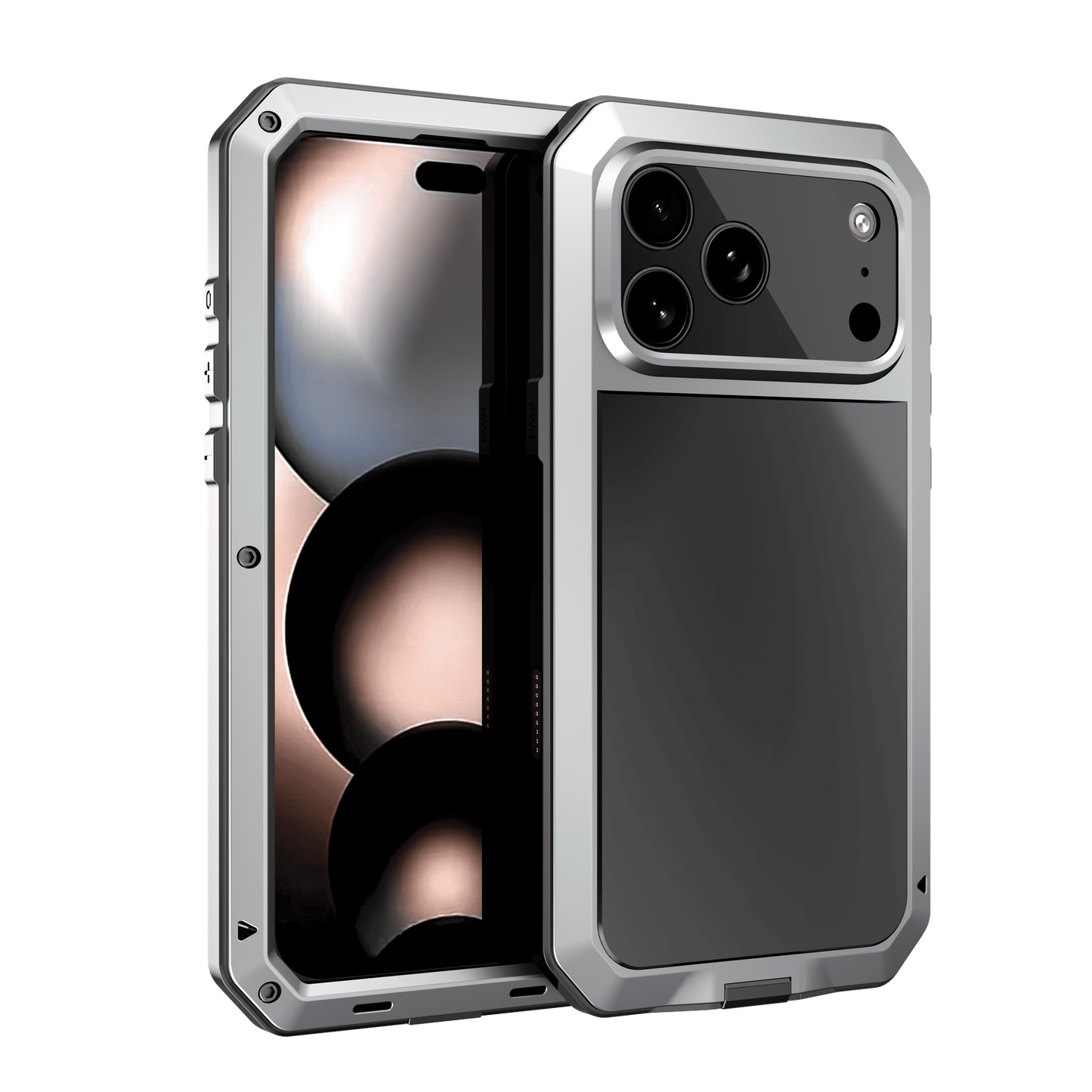 For iPhone 17 Pro Max Air Metal Case, Heavy Duty Shockproof Tough Rugged Case