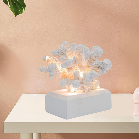 Modern Coral Figurines Sculpture Statue LED Luminous Crafts Decorative