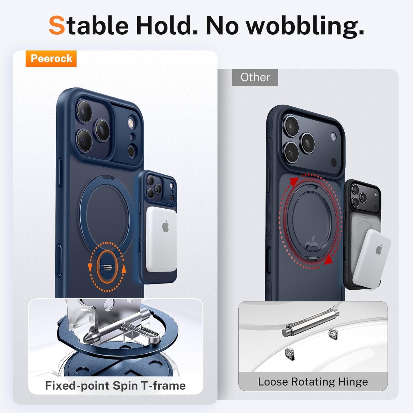 For Iphone 17 Pro Case: with 360° Spin Magnetic Stand, Camera Control Button, Fi