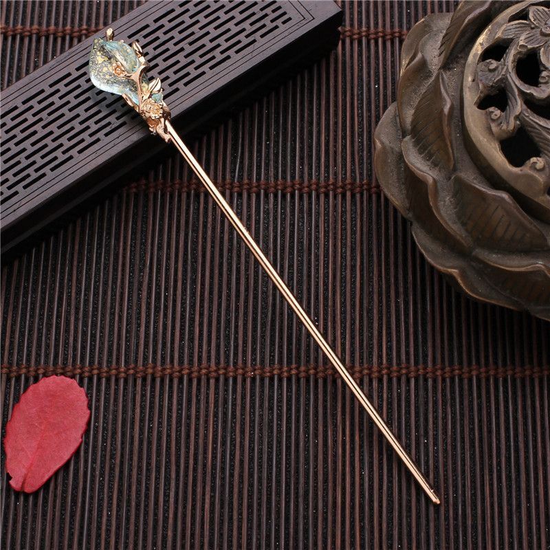 Women Hair Stick Metal Glaze Chopstick Hairwear Retro Chinese Hanfu Accessories
