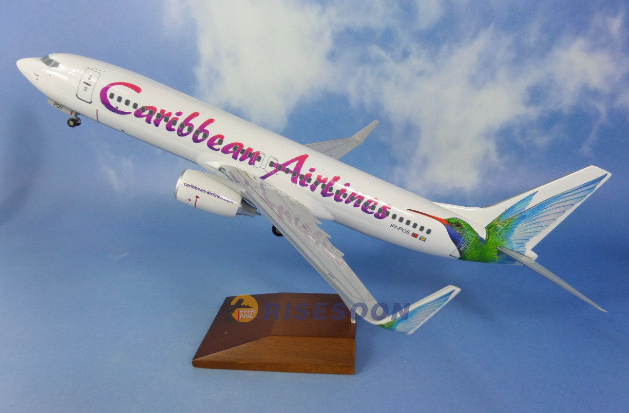 40CM 1:100 Risesoon Caribbean Airlines Boeing 737-800 Airplane ABS Plastic Model