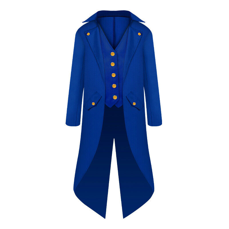 Kids Retro Halloween Cosplay Party Costume Steampunk Tailcoat Fake Two Piece