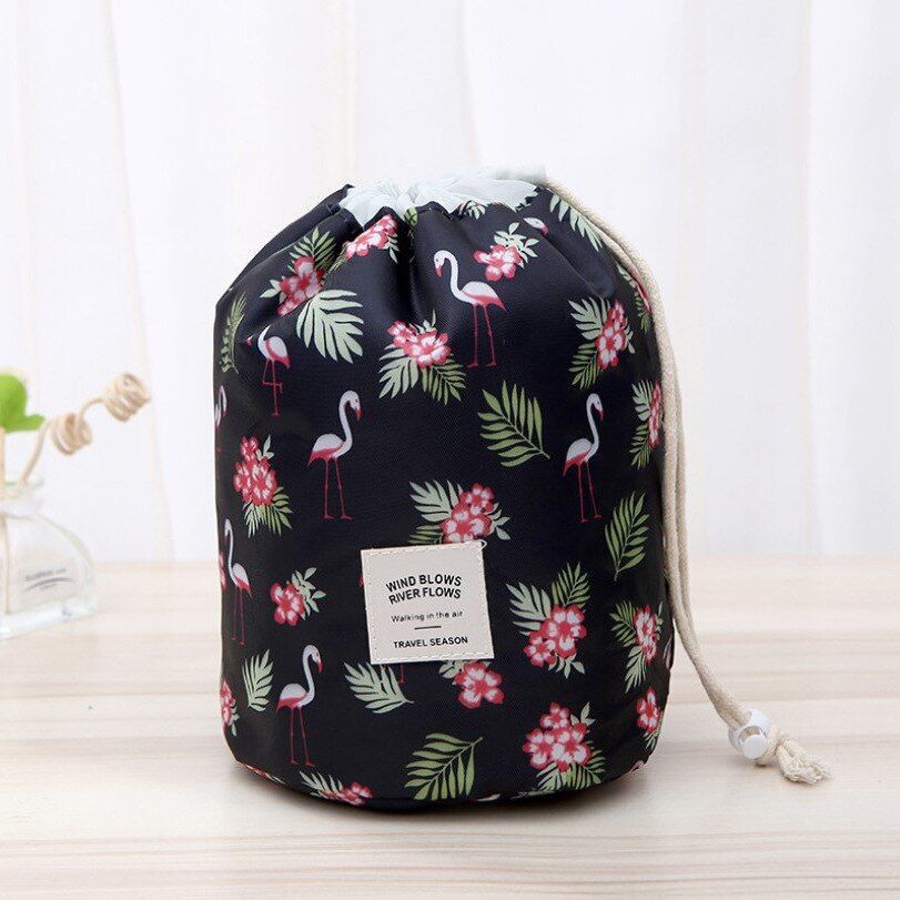 Round Waterproof Makeup Bag Traveling Organizer Storage Toiletry Case 28*16*10CM