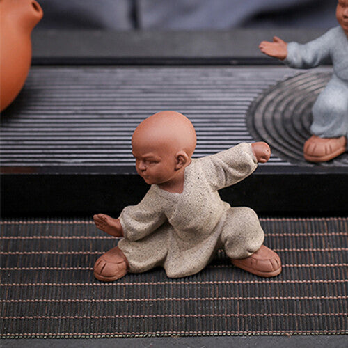 Yixing Zisha Tea Pet Taiji Statue Kungfu Boy Purple Clay Tea Play Ornament New