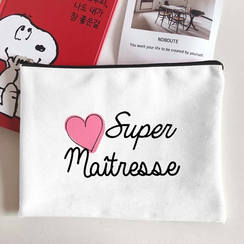 Canvas Makeup Bag White Cosmetic Beauty Organizer Toiletry Storage Pouch Purse