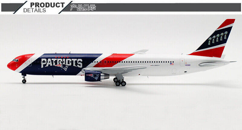 28CM 1:200 JC WINGS PATRIOTS BOEING 767-300ER Passenger Airplane Diecast Model