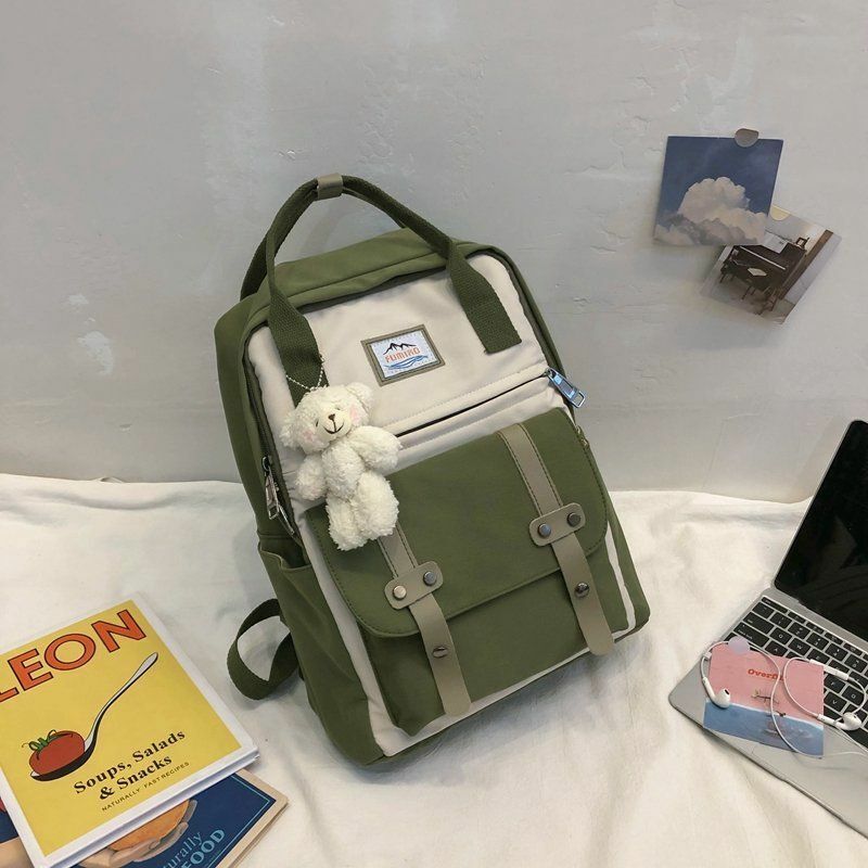 Backpack Women Large Capacity School Tote Rucksack Girls Patchwork Laptop Travel