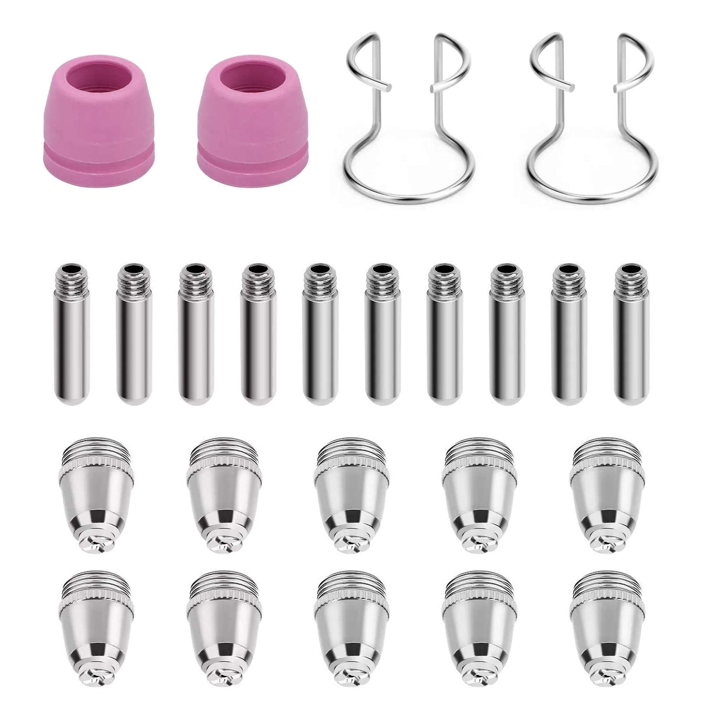 24PCS New Nozzles/Shield Cups Plasma Cutter Torch Consumables Complete Kit