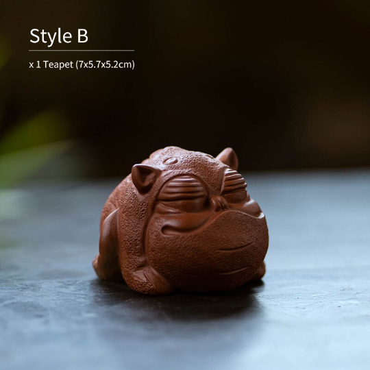 Cute Toad Purple Clay Tea Pet from Yixing