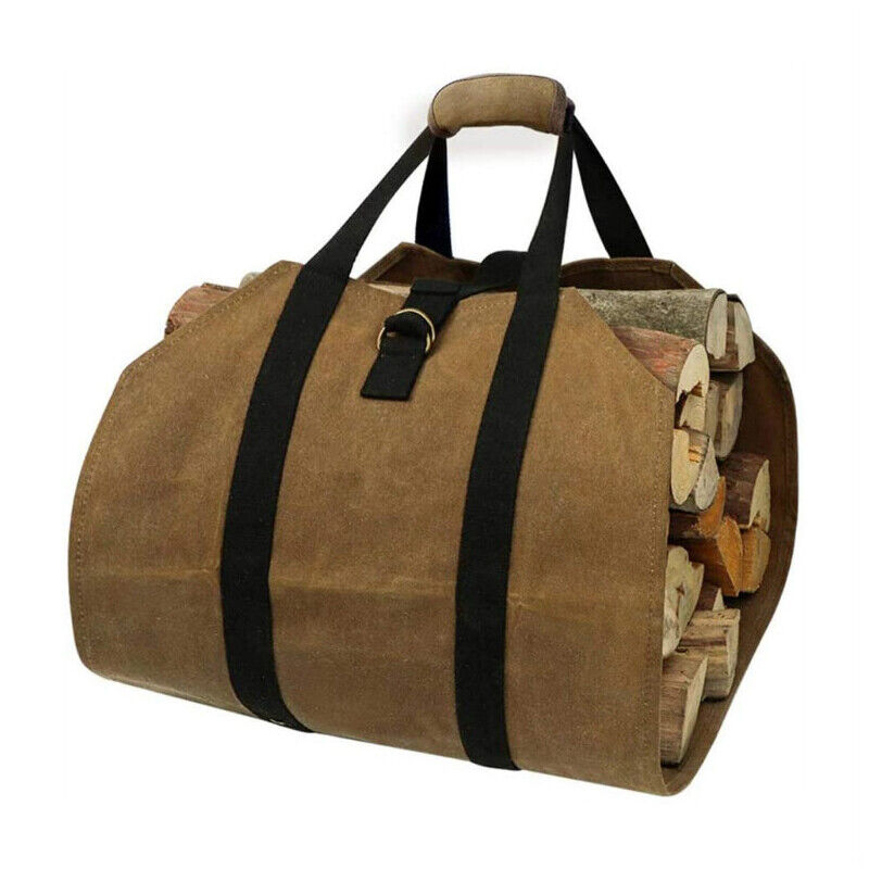 Canvas Heavy Duty Canvas Firewood Handling Tote Bag Firewood Storage Bag NEW